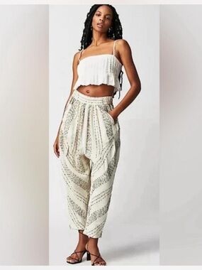 Free People Once Upon a Yarn Patterned Harem Pants
